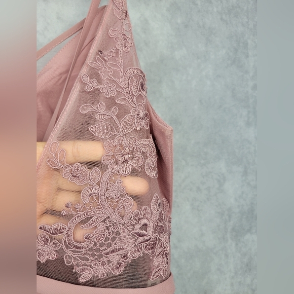 Azazie NaeemRosette A-Line V-Neck Ruffle Chiffon Dress Size 12‎ - Picture 11 of 15